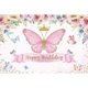 thumbnail image 1 of Butterfly Disposable Tableware Set Paper Plate Napkin Banner Happy Girls Birthday Party Decorations Kids Baby Shower Supplies, 1 of 4