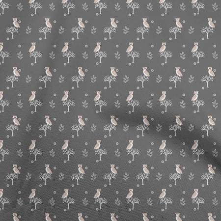 oneOone Cotton Flex Gray Fabric Animal Sewing Craft Projects Fabric Prints By Yard 40 Inch Wide