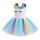 thumbnail image 4 of Vestido Para Niñas, Ropa Para Niñas Pequeñas, Primavera Otoño, Vestido Floral De Malla De Colores Para Niños Pequeños Con Perchas, Vestido De Princesa Verde Odeerbi  LM103-7436, 4 of 6