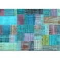 thumbnail image 1 of Ahgly Company Indoor Rectangle Patchwork Light Blue Transitional Area Rugs, 2' x 4', 1 of 4