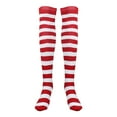 thumbnail image 1 of CIMAXIC Bas de Noël BESTOYARD Bas de Noël Rouges et Blancs Cuissards Rayés au-Dessus du Genou pour Femmes Filles (Taille Moyenne),26.77"X3.54"X0.12 Pouces, 1 of 5
