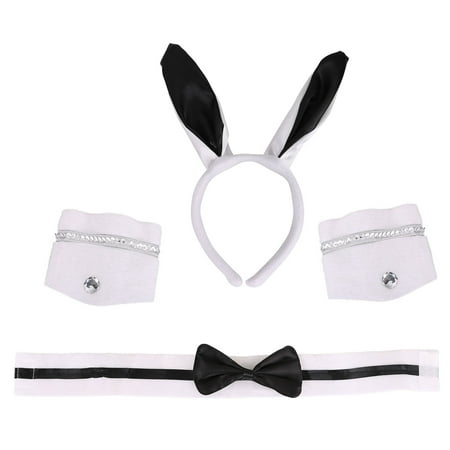 Costume Accessories -Playboy Bunny Ears, Bow Tie,Cuff Bands Set