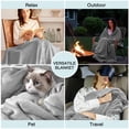 thumbnail image 4 of Twin Size Blanket, Luxury Plush Cozy Fuzzy Fleece Blanket, Super Soft Warm Big Lightweight Throw Blanket All Seasons Suitable, Versatile Throws for Office Bedroom Travel, 60x80" Gray, 4 of 7