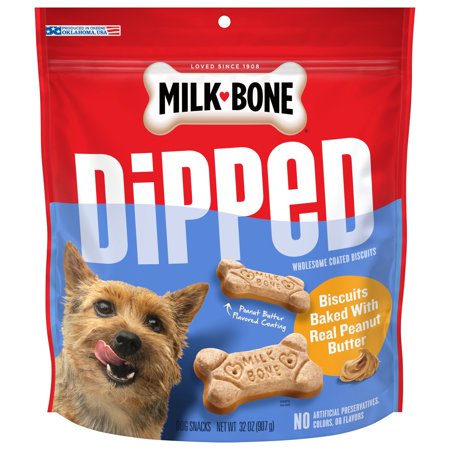 UPC: 0079100223206 | Milk-Bone Dipped Dog Biscuits Baked With Real Peanut Butter  32 oz.