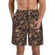 thumbnail image 1 of Balery Brown Camouflage Skull Traje de Baño Estilo Hawaiano para Hombre, Shorts de Secado Rápido con Bolsillos-Small, 1 of 6