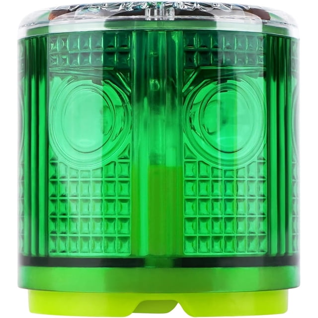 YISITIAN Solar Strobe Warning Light Strong Magnetic Base Flashing Super Bright 360 Degree Automatically Turn On Waterproof for Construction Traffic Factory (Green) CA919-0092