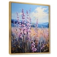 thumbnail image 2 of Designart "Purple Orchids landscape Pointillism Dot" Floral Floater Framed Canvas Art Print, 2 of 7