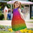 thumbnail image 4 of Fotbe Rainbow Glitter Vestido de Dormir para Niñas de 3 a 10 Años, Mangas Cortas, Estilo Princesa, Pijama Camisón con Mangas Voladas-Large, 4 of 5