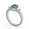 thumbnail image 2 of 1.40 Ct Oval Cut Emerald Gemstone Genuine Diamond Beautiful Three Stone Ring for Engagement 14K White Gold Size 5, 2 of 7