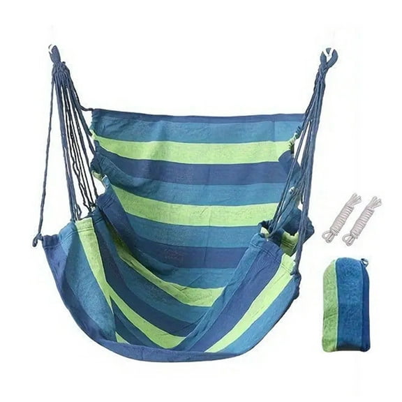 Hyasfey 1 Set Hammock Chair with Storage Bag Ropes Hold Up to 200Kg Waterproof Canvas Hanging Chair Indoor Outdoor Ceiling Tree Hanging Swing Chair
