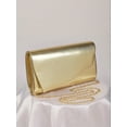 thumbnail image 4 of RUMANLAND Women's Gold Metallic Envelope Evening Clutch Bag Elegant Formal Handbag for Wedding Party Prom Cocktail, 4 of 8