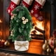 thumbnail image 5 of Juguete de Navidad, planta de escritorio, árbol pequeño, decoración para fiesta, árbol de Navidad mini, adornos de Navidad, plantas artificiales, metal resistente, base de madera, para hogar, ideal, 5 of 8