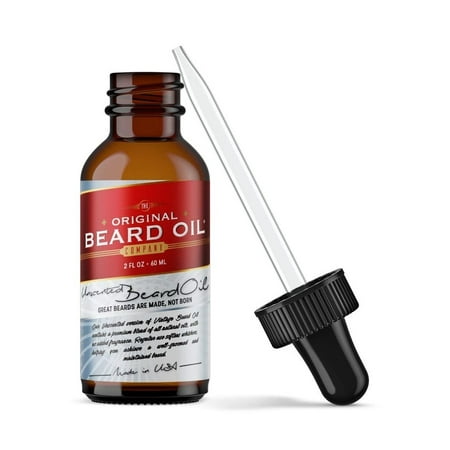 Unscented Beard Oil (2 oz) 100% Natural, Softens and