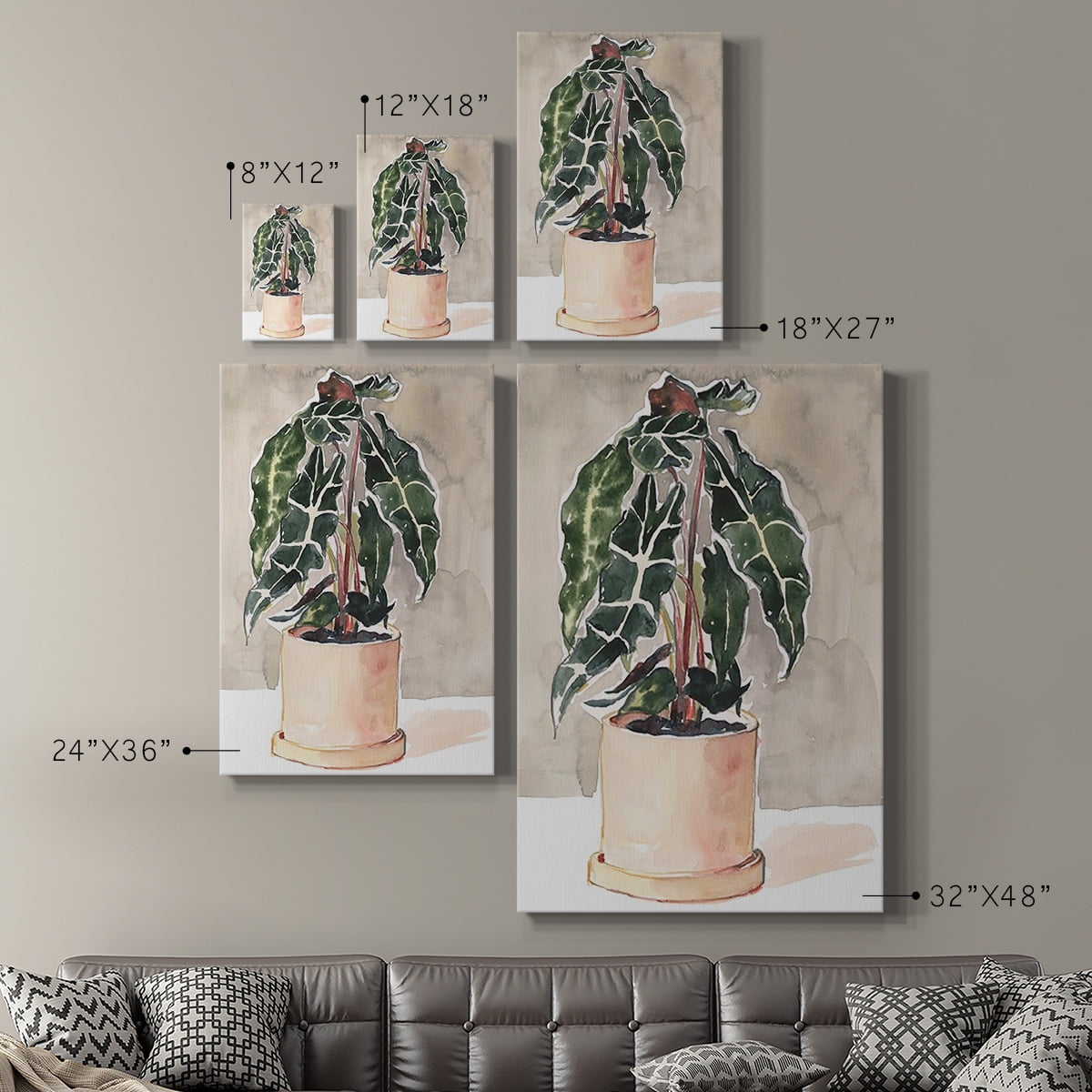 Potted Houseplant I Premium Gallery Wrapped Canvas - Ready to Hang