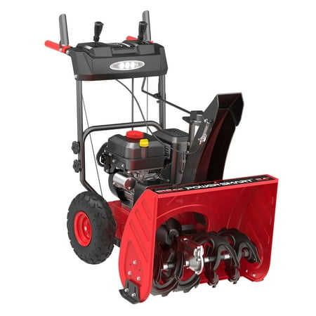 PowerSmart Gas Snow Blower, 24 Inch 2 Stage 212cc Engine Self Propelled Snow Thrower with Electric Starter, Handle Warmer, LED Headlight, PSS24HPW