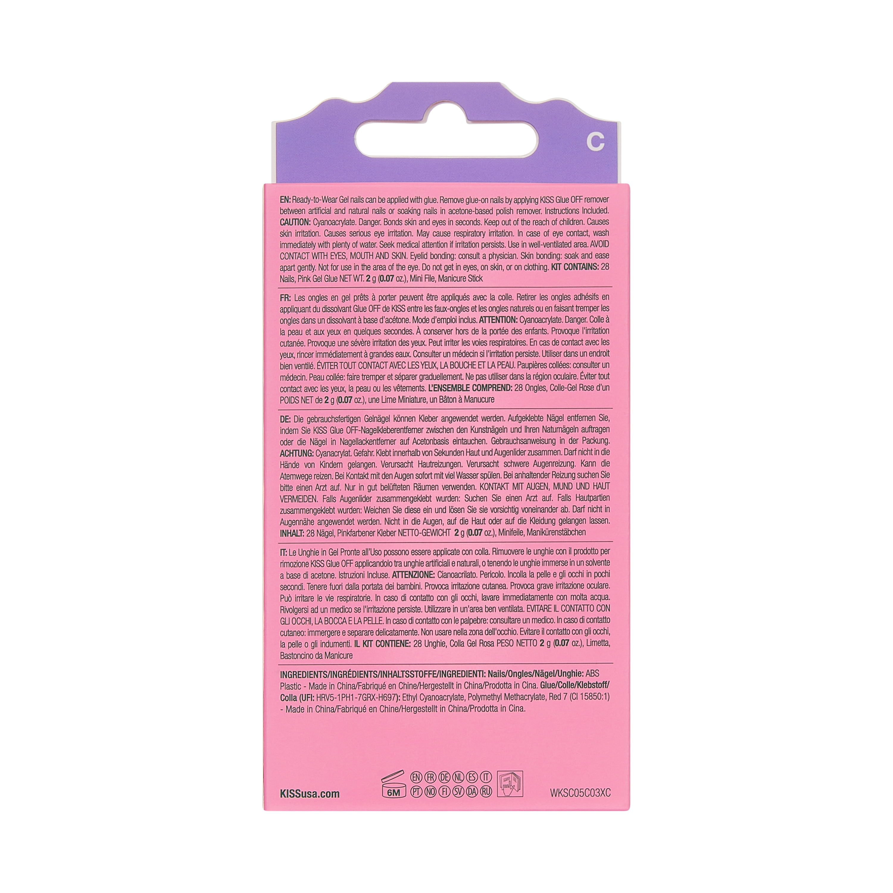 Kiss Nail - Wicked - Own Your Power - Medium - Vert - 28 ongles - 1 colle gel rose