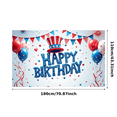 thumbnail image 7 of Yatrandify Patriotic Design Happy Birthday Banner Balloon Decoration Stars Stripes Party Backdrop for Birthday Celebration Independence Day Event Kids Party, 7 of 7