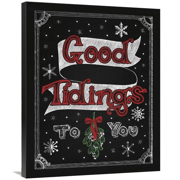 Global Gallery's 'Christmas Chalkboard IV' By Elyse DeNeige Stretched Canvas Wall Art