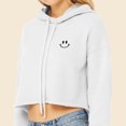 thumbnail image 5 of Dalix Smile Face Embroidered Fleece Cropped Hoodie Cold Fall Winter Women in White M Medium, 5 of 5