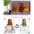 thumbnail image 4 of Burnt Orange Satin Pillowcase for Hair and Skin with Zipper, Soft Breathable Cooling Silk Pillow Cases, Retro Oil Painting Modern Abstract Art Aesthetics Throw Pillow Covers King Size 20"x40", 4 of 6