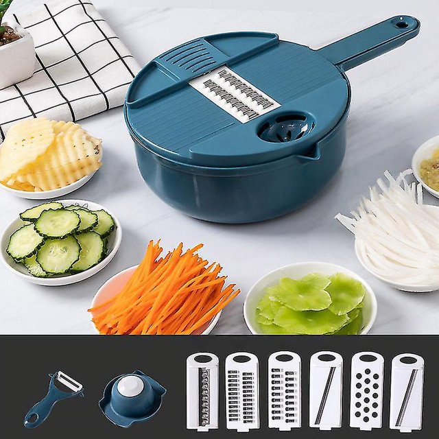 Picador de verduras, zanahoria, patata, rallador manual, rallador multifunción, utensilios de cocina, herramienta vegetal, 12 piezas, accesorios (hy)