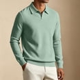 thumbnail image 6 of Kaemgyyd Mens Long Sleeve Shirts V Neck Casual Golf Shirt Fall Fashion Collared Pullover Soft Comfy Clothes（Green,4X-Large）, 6 of 7