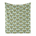 thumbnail image 1 of Aztec Soft Flannel Fleece Throw Blanket, Stay Wild Texas Cow Skull in Boho Style on Triangle Shapes Upside down Arrangement, Cozy Plush for Indoor and Outdoor Use, 60" x 80", Multicolor, by Ambesonne, 1 of 6