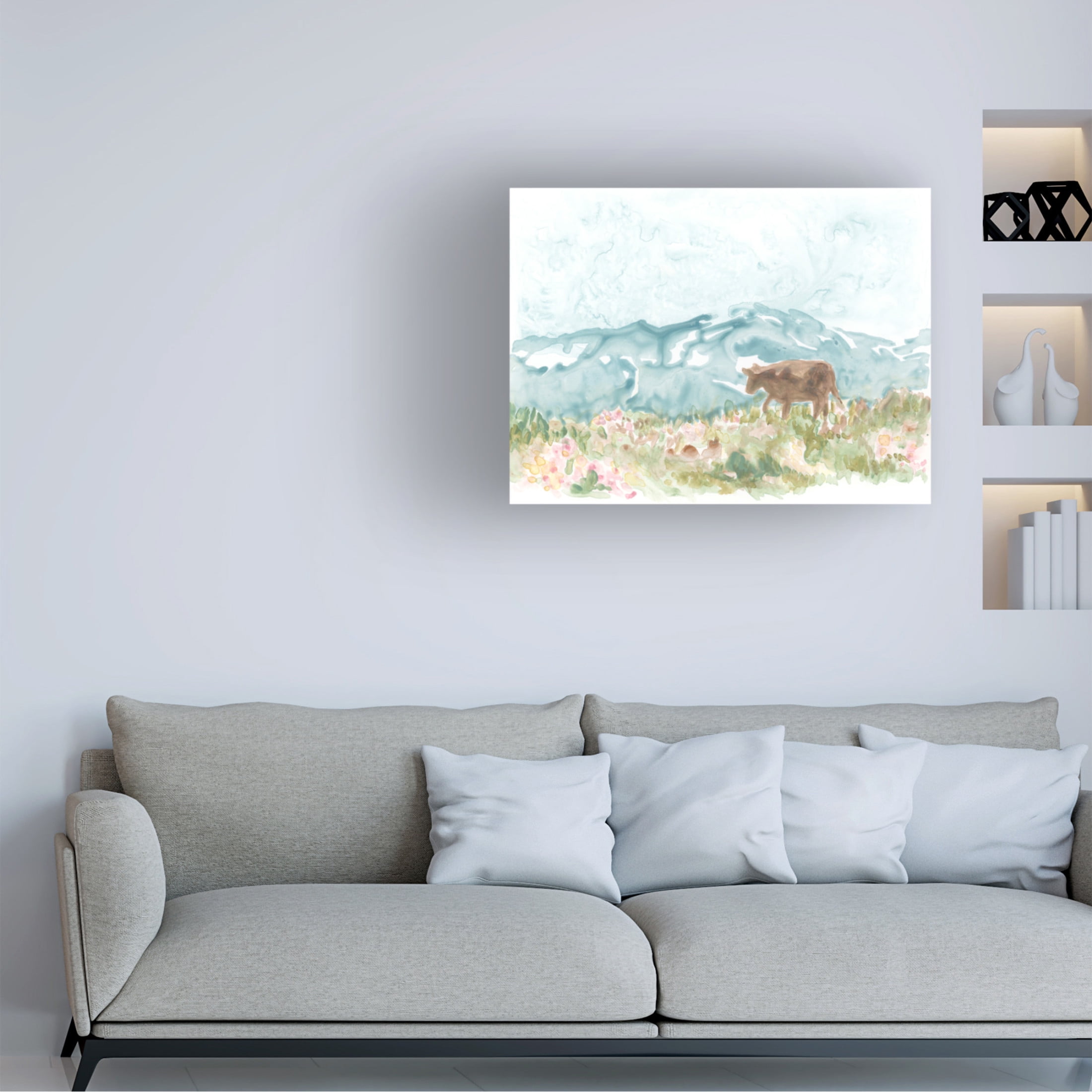 Trademark Fine Art June Erica Vess  Cow Meadow IV Canvas Wall Art