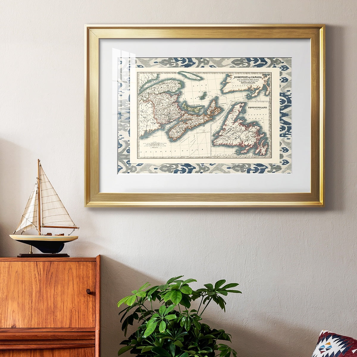 Bordered Map of Canada Premium Framed Print - Ready to Hang