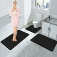 thumbnail image 6 of Tyidzon Non Slip Bath Mat Sets of 3, Quick-Dry Bathroom Rugs Ultra Soft Absorbent Bath Mats with U-Shaped Toilet for Bathroom, Tub, Shower - Black, 6 of 9