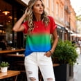 thumbnail image 2 of Wang6 Womens Plus Size Short Sleeve T Shirts Causal Loose Fit Gradient Printed Summer Tops Trendy Crew Neck Tees Shirts Red XXL, 2 of 5