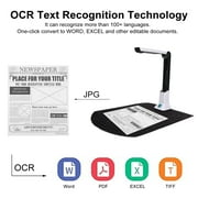 Portable Document Scanner, A4 USB Book Scanner with 8MP Document Camera for Teachers Online Teaching, Office, Learning, Smart OCR Scan Auto-Flatten & Deskew Compatible Windows