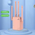 thumbnail image 4 of Amplificador Red Antena 1200Mbps Repetidor Inalámbrico Banda Dual 2.4GHz/5.8GHz para El (Enchufe La UE) Rosa, 4 of 8