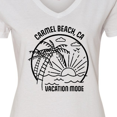 thumbnail image 4 of Inktastic Summer Vacation Mode Carmel Beach California Women's V-Neck T-Shirt, 4 of 5
