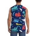 thumbnail image 4 of Uemuo Colorful Excavator Pattern Men's Sleeveless T-Shirt,Muscle Athletic Tank Top, Moisture-wicking Quick-dry Breathable Classic Tee Top for Gym Run Outdoor Sports-XX-Large, 4 of 8