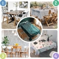 thumbnail image 5 of Teal Gold Marble Pattern Rectangle Tablecloth 60"x102",Waterproof Polyester Rectangle Table Cloth, Wipeable Spillproof Polyester Tablecloth for Dining, Camping, Indoor and Outdoor, 5 of 6