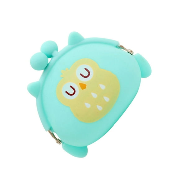 Soimiss Small Money Pouch Cat Owl Shape Green 1Pack
