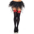 thumbnail image 1 of ITFABS Women's Stocking, Solid Color Bow Top Socks, Over Knee Sheer Stockings, 1 of 7