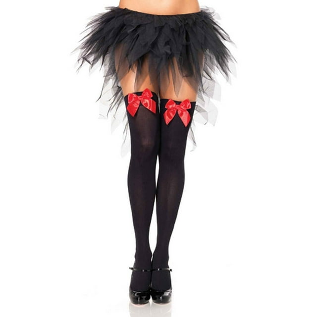 ITFABS Women's Stocking, Solid Color Bow Top Socks, Over Knee Sheer Stockings