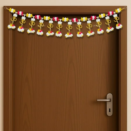 Toran for Main Door Entrance | Elegant OM Symbol for Door Decoration Items Hanging Bandhanwar 38 Inch | Multicolor