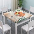 thumbnail image 3 of Orange Boho Geometric and Plant Pattern Square Fitted Tablecloth with Elastic Edge,Square Table Cover,Washable Elastic Table Cover for Home Kitchen Party Decor 34"x34", 3 of 6