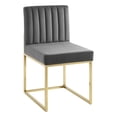 thumbnail image 3 of Modway Carriage 19" Velvet Dining Chair in Gold and Charcoal (Set of 2), 3 of 7