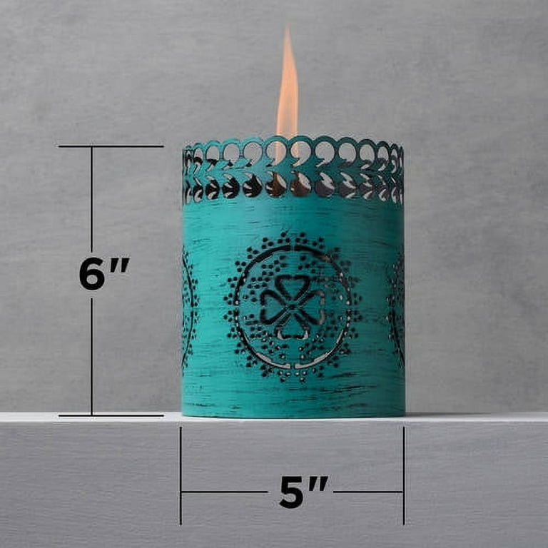 TIKI Brand 6-inch Clean Burn FlameShield Tabletop Torch Lantern Teal - 1116091