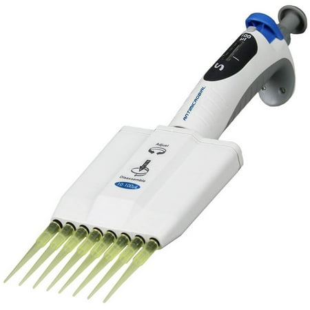 Walter Products 10-100uL Variable 8 Volume Single Channel Micropipette