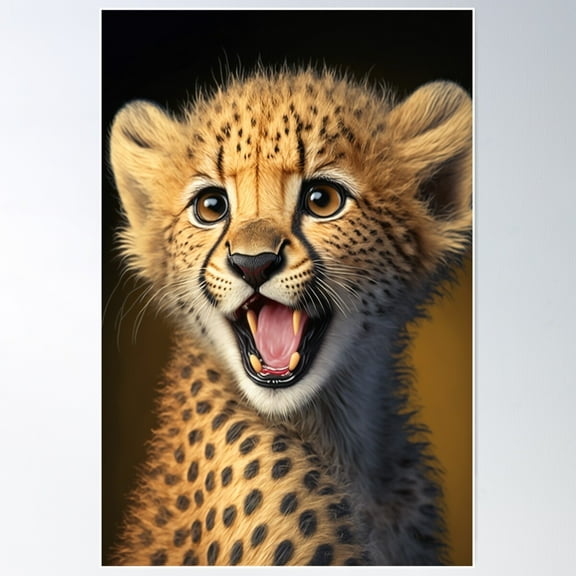 Lui The Cheetah Baby Poster Wall Art, Modern Wall Decor For Living Room Bedroom, 8x12 UNFRAMED