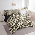 thumbnail image 2 of Castle Fairy Wildlife Bear King Bedding 7pcs for Teens,Abstract Vintage Camo Animal King Bed in a Bag,Olive Khaki Cream,Black Reversible, 2 of 7
