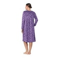 thumbnail image 5 of Aria Women’s Long Sleeve Stretch Velour 44" Sleepwear Nightgown, Sizes XS-5X, 5 of 7