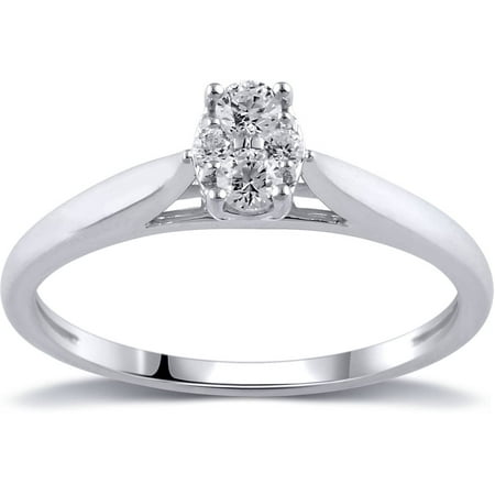 1/5 Carat T.W. Diamond 10kt White Gold Infinity Oval Ring