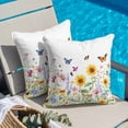thumbnail image 4 of Country Colorful Throw Pillow Cover Sunflower Daisy Wildflowers Farm Botanical Cotton Linen Cushion Cover Throw Pillow Case with Invisible Zipper for Couch Sofa Bed Chair Car 18x18 Inch, 4 of 14