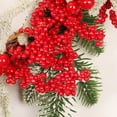 thumbnail image 4 of Moyic Guirnalda de Navidad de piña artificial, guirnaldas decorativas de flocado, colgante de pared para puerta, para fiesta de Año Nuevo, favores de Kits de decoración para fiestas Moyic HA069493-00, 4 of 6